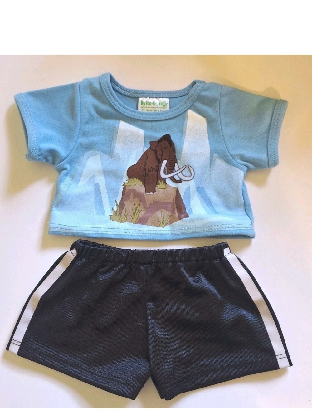 Build A Bear Workshop Lion King Pumbaa Blue Tee Shirt With Black Gym Shorts